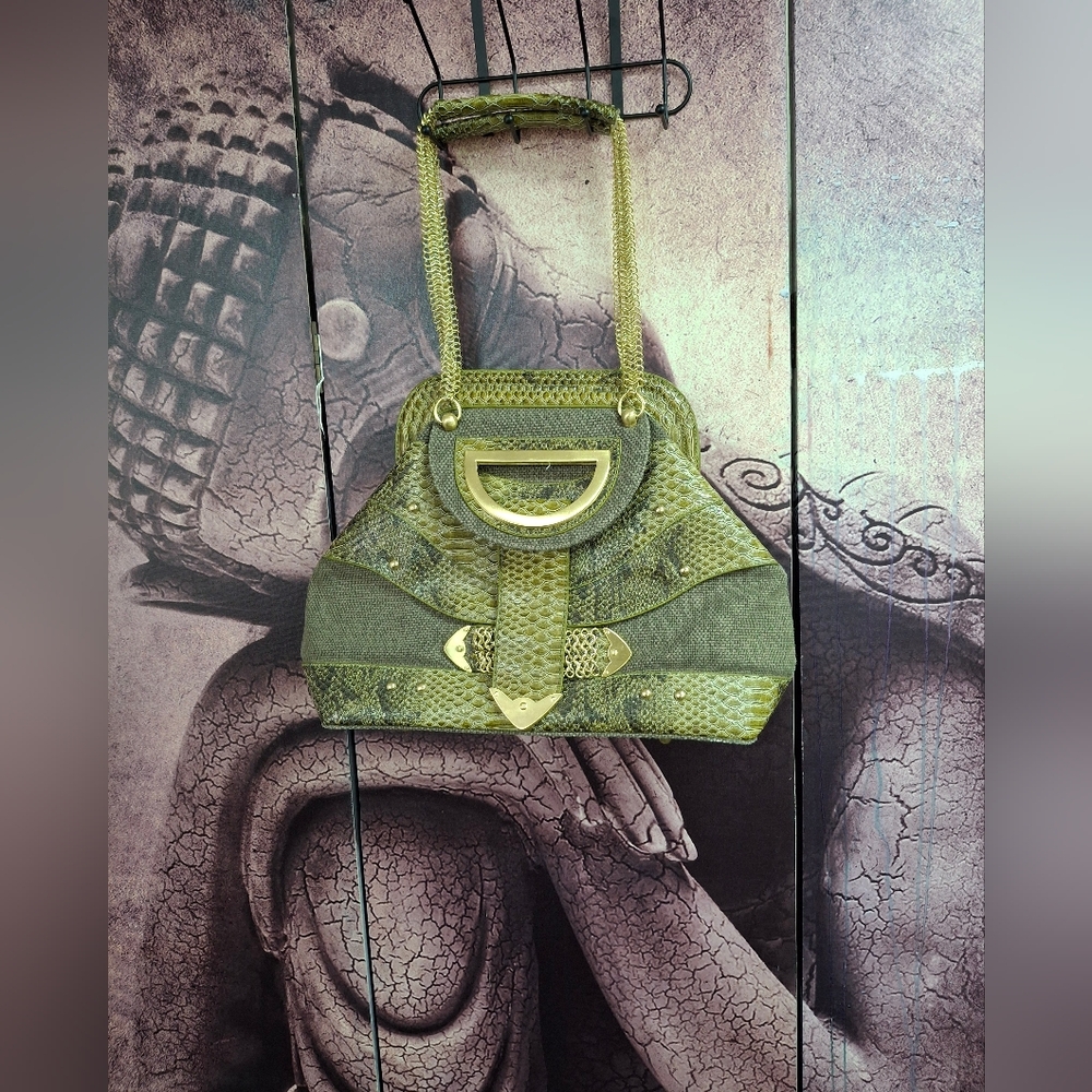 The Look By Randolph Duke elegant Olive Green Handbag